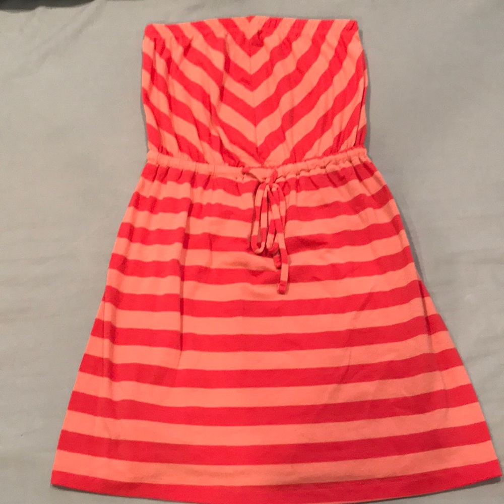 Striped Strapless Cover Up Dress